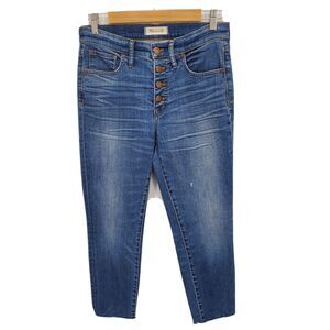 Madewell Womens 9" High Rise Skinny Jeans Button-Through Edition Size 28